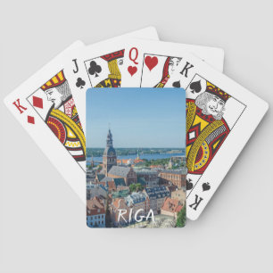 Aussicht auf das Stadtzentrum von Riga von oben Spielkarten