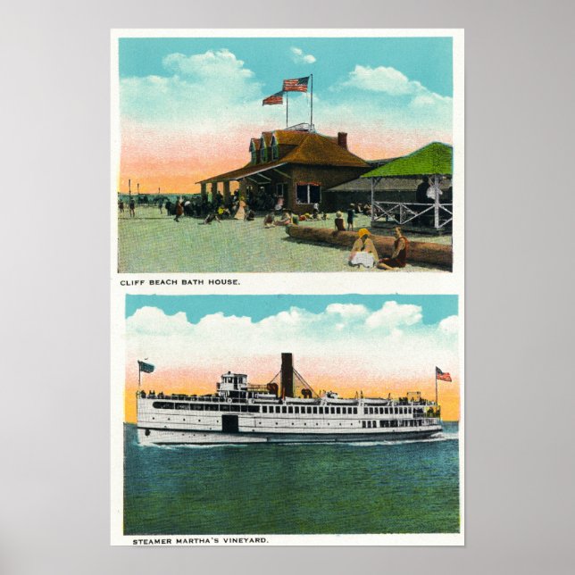 Aussicht auf das Strandbad von Cliff Poster (Vorne)