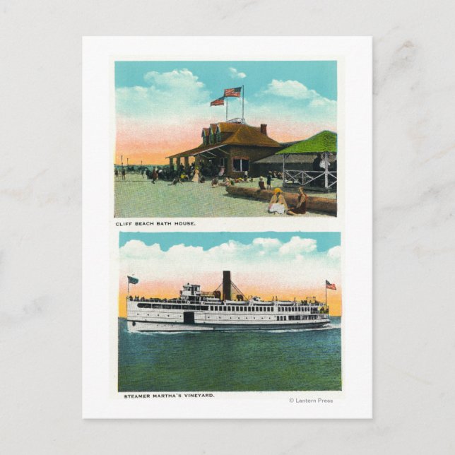 Aussicht auf das Strandbad von Cliff Postkarte (Vorderseite)