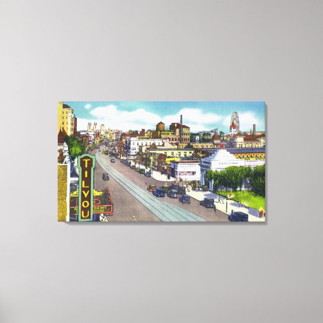 Aussicht auf das Tilyou Theater Leinwanddruck (Vorderseite)