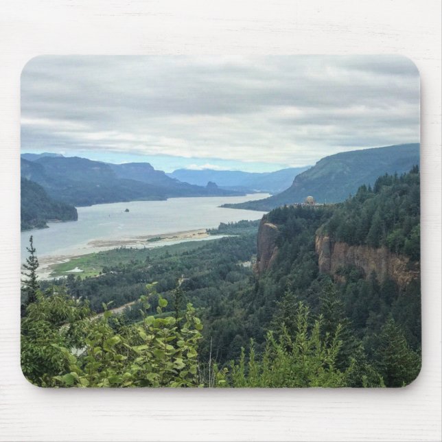 Aussicht auf das Vista House, Oregon Mousepad (Vorne)