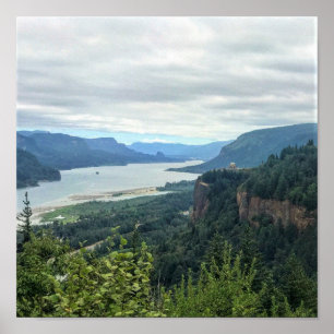 Aussicht auf das Vista House, Oregon Poster