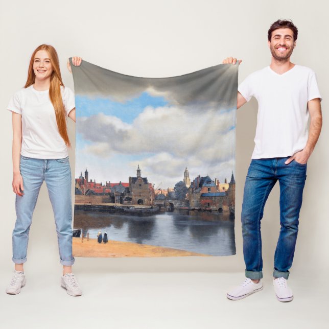 Aussicht auf Delft, Johannes Vermeer Fleecedecke (Beispiel)