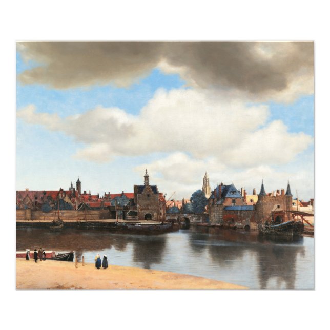 Aussicht auf Delft von Johannes Vermeer Fotodruck (Vorne)