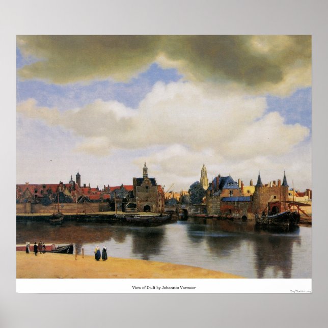 Aussicht auf Delft von Johannes Vermeer Poster (Vorne)