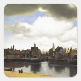 Aussicht auf Delft von Johannes Vermeer Quadratischer Aufkleber