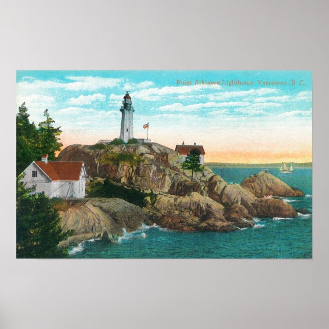 Aussicht auf den Atkinson Leuchtturm Poster (Vorne)