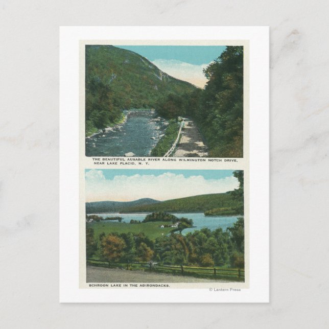 Aussicht auf den Ausable River und Schroon Lake Postkarte (Vorderseite)