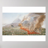 Aussicht auf den Ausbruch des Vesuv, der am