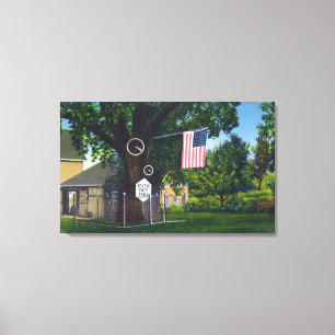 Aussicht auf den Bauernhof der historischen Scythe Leinwanddruck