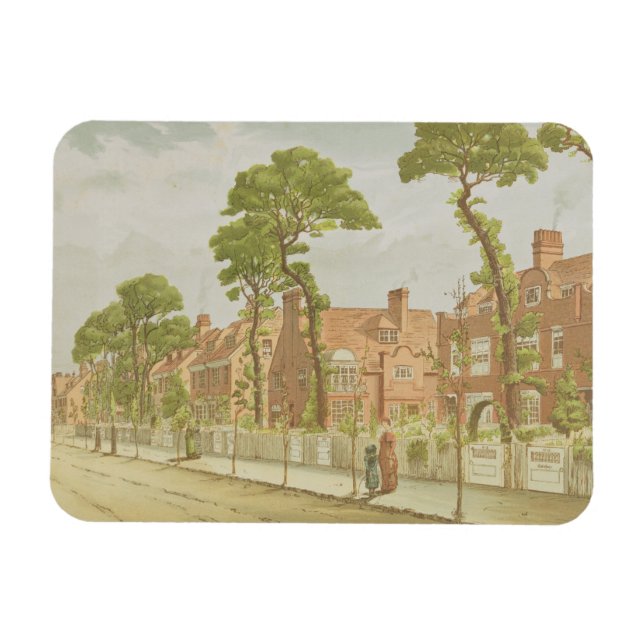 Aussicht auf den Bedford Park, 1882 (Farblitho) Magnet (Horizontal)