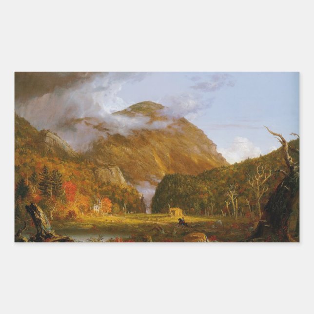 Aussicht auf den Bergpass Rechteckiger Aufkleber (Vorderseite)