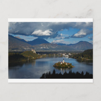 Aussicht auf den Bled-See von Ojstrica Postkarte