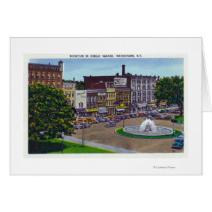 Aussicht auf den Brunnen auf dem öffentlichen Plat