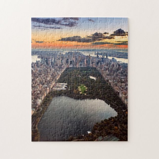 Aussicht auf den Central Park bei Sonnenuntergang Puzzle (Vertikal)