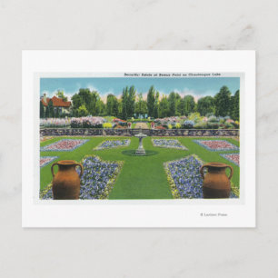 Aussicht auf den Chautauqua Anwesen Gardens Postkarte