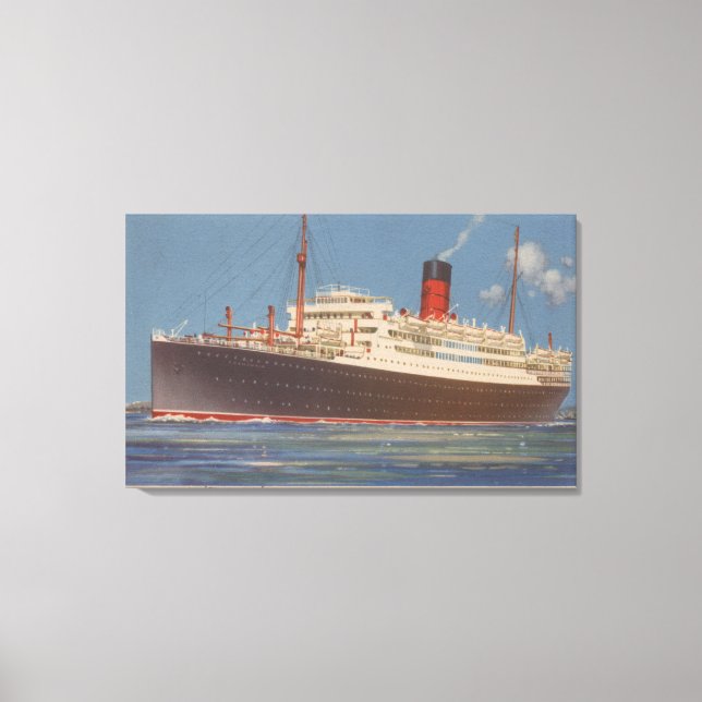 Aussicht auf den Cunard R.M.L. Leinwanddruck (Vorderseite)