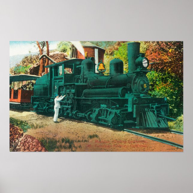 Aussicht auf den Eisenbahn-Berg Tamalpais Poster (Vorne)