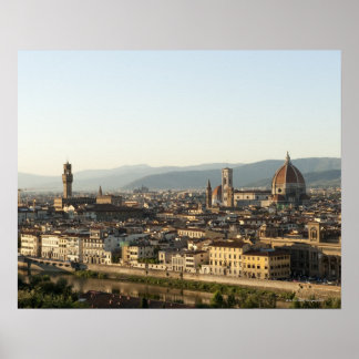 Aussicht auf den Fluss Arno, Duomo, Ponte Poster