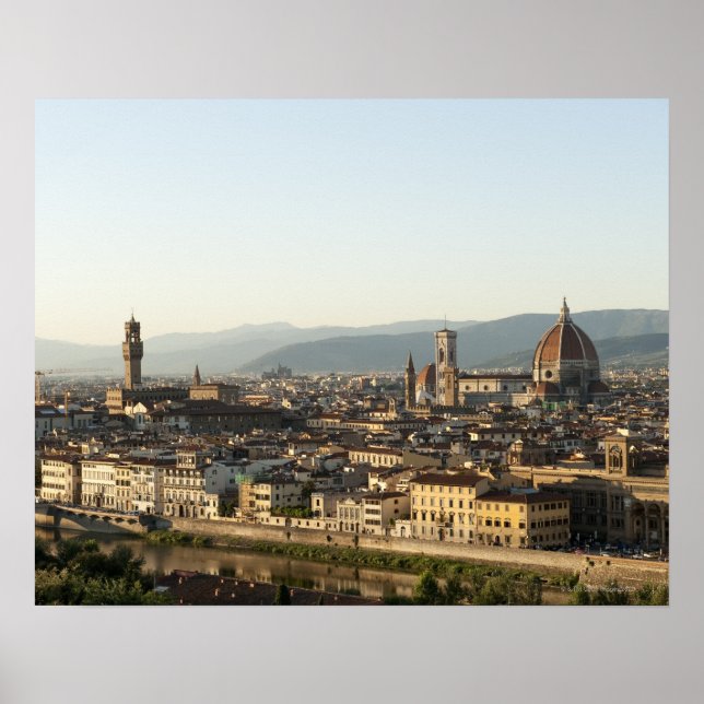 Aussicht auf den Fluss Arno, Duomo, Ponte Poster (Vorne)