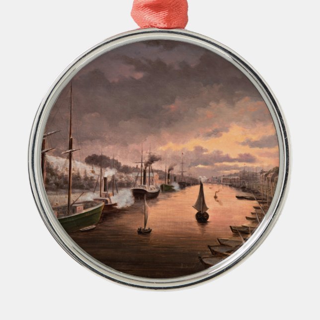 Aussicht auf den Fluss Aura in Turku Ornament Aus Metall (Vorne)