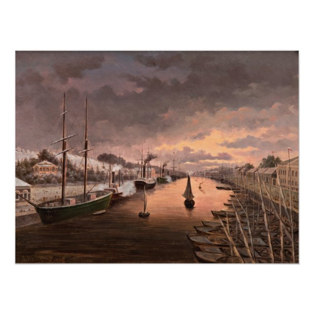 Aussicht auf den Fluss Aura in Turku Poster (Vorderseite)