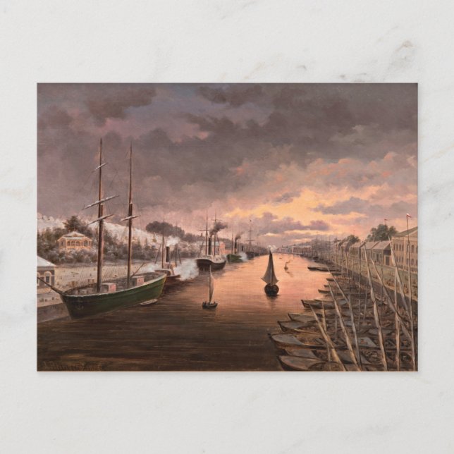 Aussicht auf den Fluss Aura in Turku Postkarte (Vorderseite)