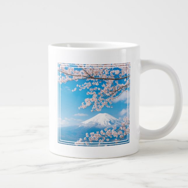 Aussicht auf den Fuji mit Kirschblüten Jumbo-Tasse (Rechts)