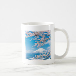 Aussicht auf den Fuji mit Kirschblüten Kaffeetasse