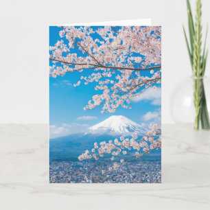 Aussicht auf den Fuji mit Kirschblüten Karte
