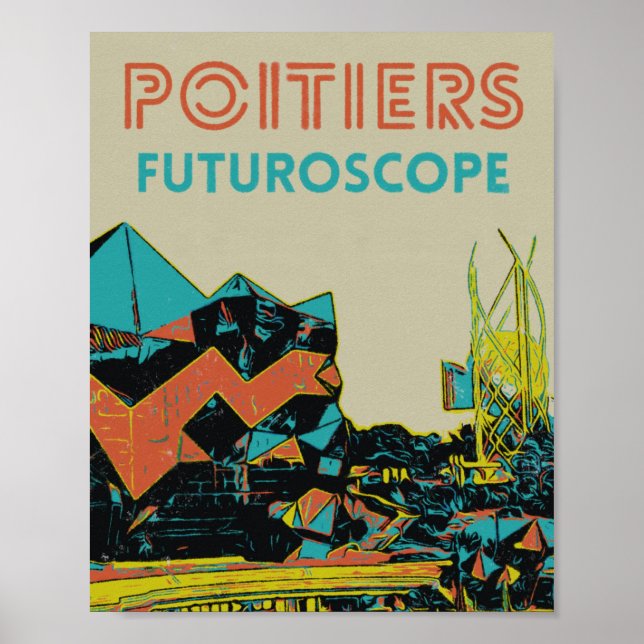 Aussicht auf den futuroscope Themenpark Poitiers,  Poster (Vorne)