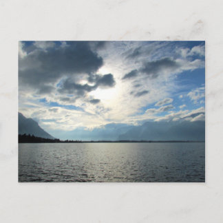 Aussicht auf den Genfer See und die Alpen Postkarte