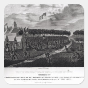 Aussicht auf den Großen Vertrag in Prairie du Quadratischer Aufkleber