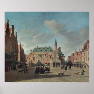 Aussicht auf den Grote Markt in Haarlem Poster