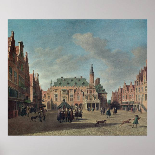 Aussicht auf den Grote Markt in Haarlem Poster (Vorne)