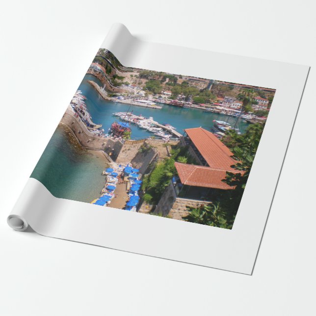 Aussicht auf den Hafen, Strand Mermerly in der Sta Geschenkpapier (Ungerollt)