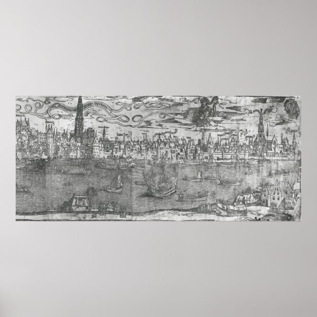 Aussicht auf den Hafen von Antwerpen Poster (Vorne)