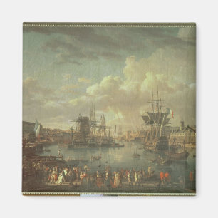 Aussicht auf den Hafen von Brest Magnet