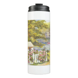 Aussicht auf den Hafen von London Thermosbecher