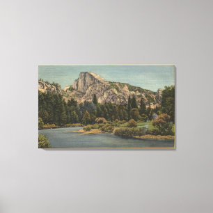 Aussicht auf den Halbkuppel aus dem Valley Floor Leinwanddruck