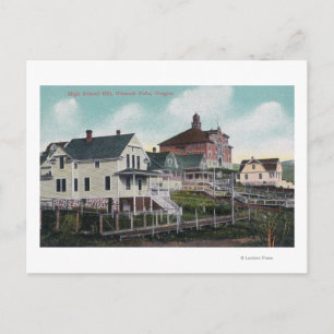 Aussicht auf den Hügel der High School, Residenzen Postkarte