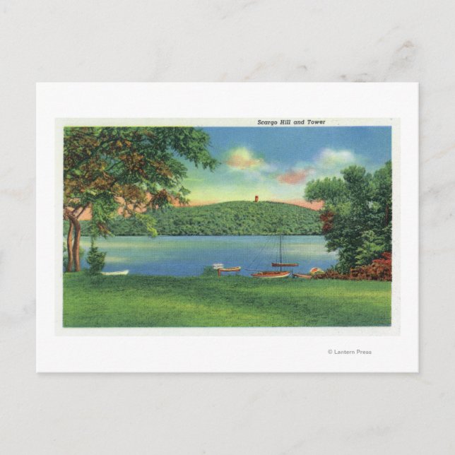 Aussicht auf den Hügel und den Turm von Slady Postkarte (Vorderseite)
