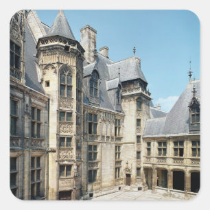 Aussicht auf den Innenhof, 1443-51 Quadratischer Aufkleber