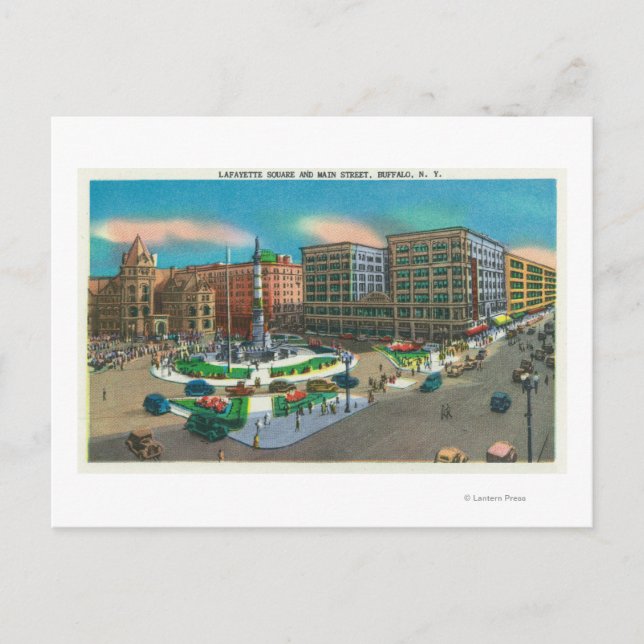 Aussicht auf den Lafayette-Platz und die Hauptstra Postkarte (Vorderseite)