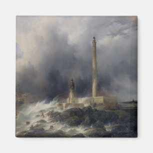 Aussicht auf den Leuchtturm von Gatteville Magnet