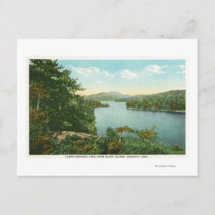 Aussicht auf den Lower Saranac Lake von Bluff Isla Postkarte