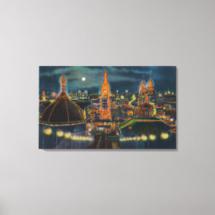Aussicht auf den Luna Park bei Nacht Leinwanddruck