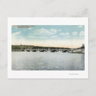 Aussicht auf den neuen See Quinsigamond Bridge Postkarte