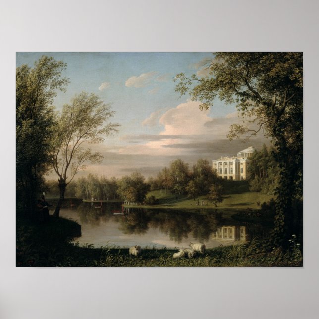 Aussicht auf den Palast Pavlovsk, c.1800 Poster (Vorne)