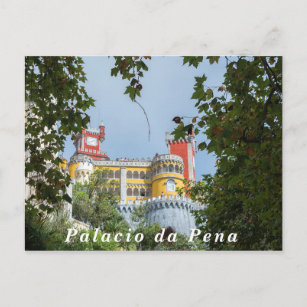 Aussicht auf den Palast von Pena. Postkarte